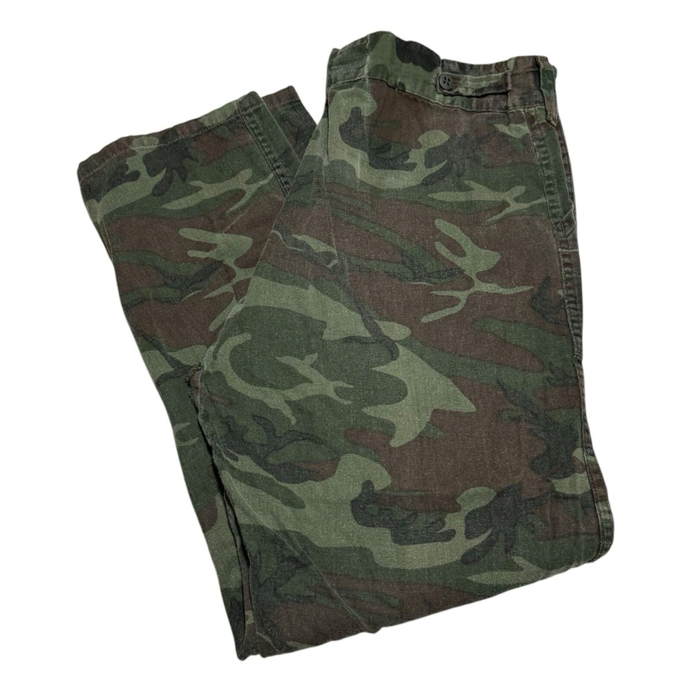 Vintage 60s 70s Talon‎ 42 Zipper Camouflage Military Pants Men's 36x29